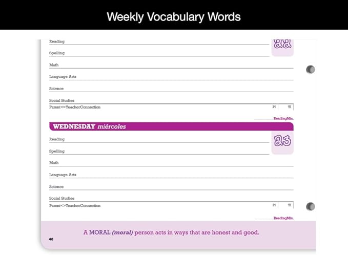 Dated Elementary Student Planner 2024-2025 Academic School Year, Large (8.5" by 11") Block Style Datebook with Imagine Cover