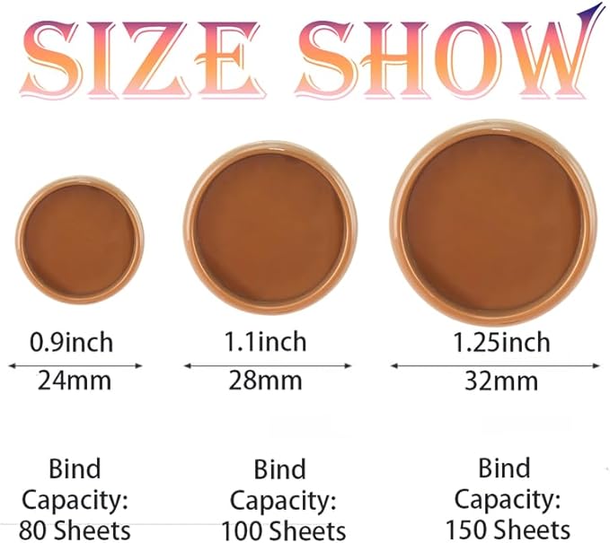 100PCS Discbound Notebook Accessories Expansion Planner Discs Binder Rings Loose-Leaf Plastic Book Binding Disc(Light Brown,0.9"/24 mm)