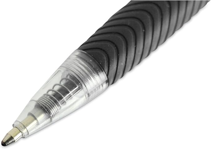 Universal UNV15530 1 mm Comfort Grip Retractable Ballpoint Pens - Medium, Black (1 Dozen)