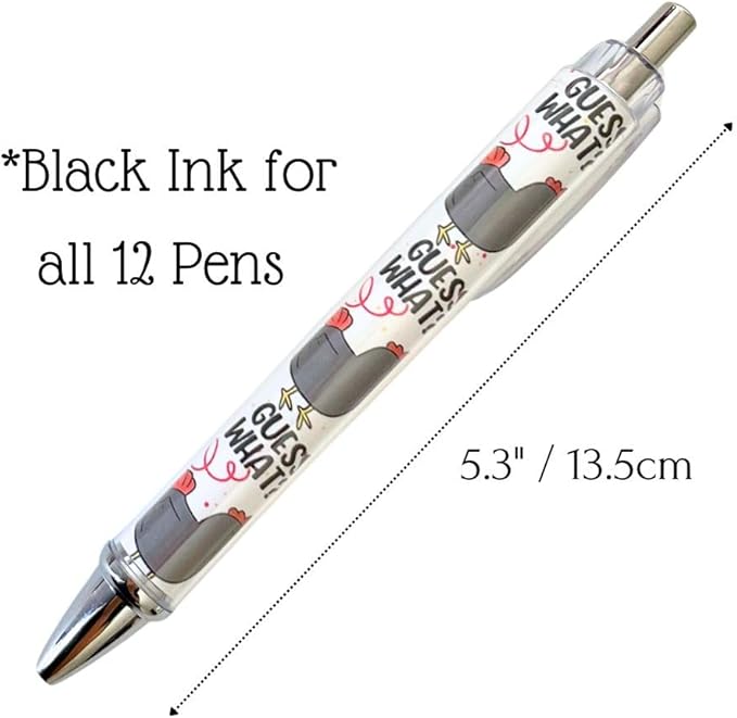 10PC Chicken Writing Pens Rooster Hay Chickens Lovers Ballpoint Lady Pen Office Supplies Pencils Bird Turkey Duck Roosters for Women Men Fun Themed Gag Gifts Gift Accessories Desk Decor Novelty