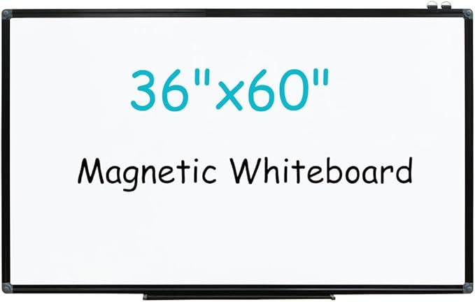 XIWODE Large Magnetic Dry Erase Board,Whiteboard for Wall, 36 x 60 inches, Whiteboard Marker Board Writing Board,Black Aluminum Frame, Durable, for Home School & Office