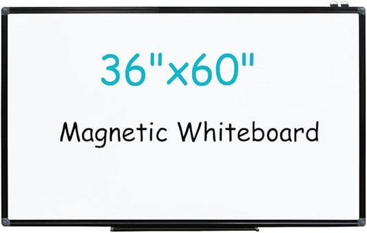 XIWODE Large Magnetic Dry Erase Board,Whiteboard for Wall, 36 x 60 inches, Whiteboard Marker Board Writing Board,Black Aluminum Frame, Durable, for Home School & Office