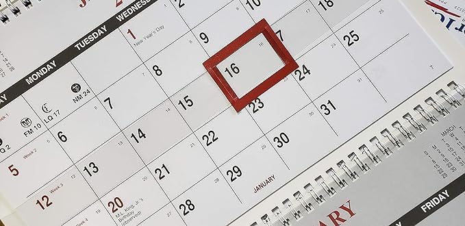 Calendar Company 2025 3 Month At a Glance Wall Calendar with Scenic Covered Bridge. (FREE RED DATE SLIDE!) Made in the USA! (12_CoveredBridge)