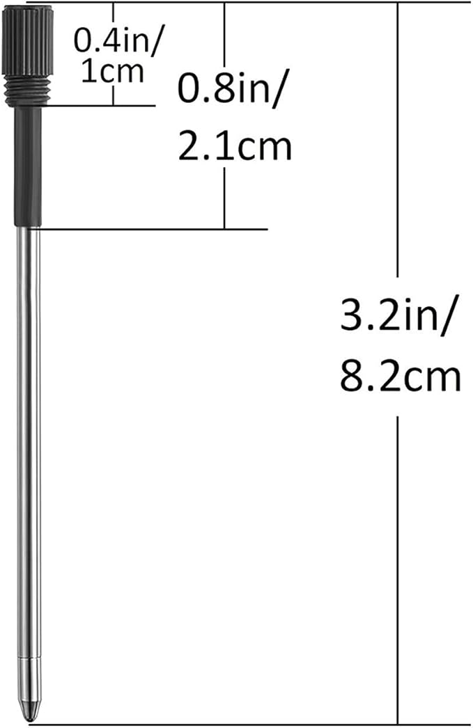 PASISIBICK 3.2 in Black Ink Ballpoint Pen Refills for Metal Diamond Pen(Pack of 20)