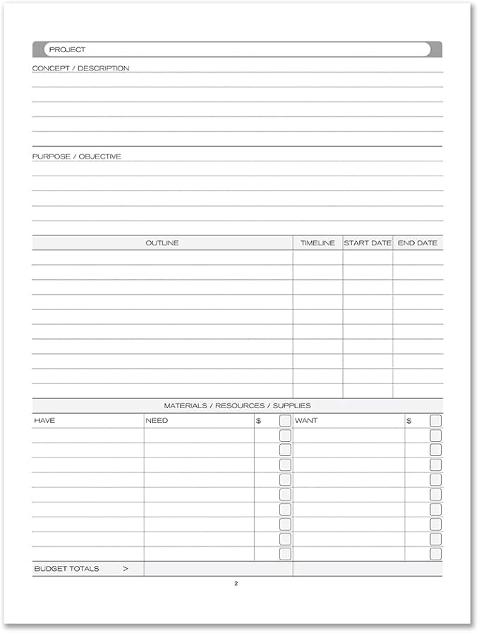 BookFactory Project Diary/Project Management Logbook - Hardbound, 100 Pages, 8.5" x 11" (JOU-100-7CS-VM(Projects))