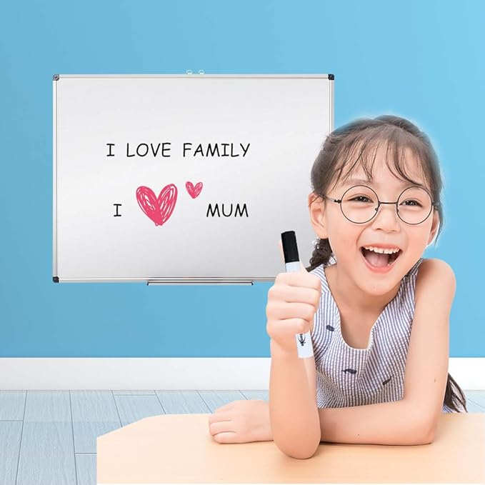 XIWODE Magnetic Dry Erase Board,Whiteboard for Wall,18 x 24 inches, Whiteboard Marker Board Writing Board,Silver Aluminum Frame, Durable,Whiteboard for Home School & Office