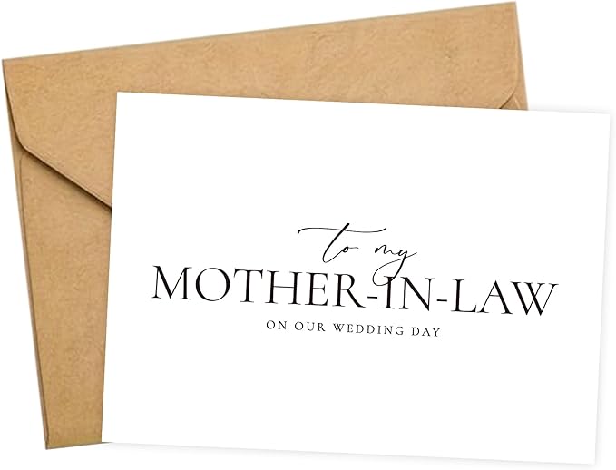 Mother In Law Wedding Day Card, Mother In Law Of The Bride/Groom Gifts, To My Mother In Law On Our Wedding Day. (Mother-in-Law A), 6*4