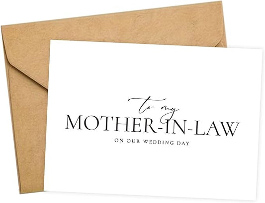 Mother In Law Wedding Day Card, Mother In Law Of The Bride/Groom Gifts, To My Mother In Law On Our Wedding Day. (Mother-in-Law A), 6*4