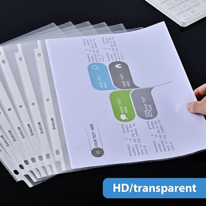 Sheet Protectors 400 Page,Page Protector 8.5" x 11" ,Upgraded Clear Plastic Page Protectors,for 3 Ring Binder, Top Loading Paper Protector with Reinforced Holes,Holds Multiple Sheets,Letter Size
