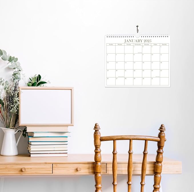 Calendar 2025-2025-2026 Wall Calendar from January 2025 - June 2026, 18 Months Calendar with Premium Paper, Twin-Wire Binding & Hanging Hook, 8.5" x 11", Golden