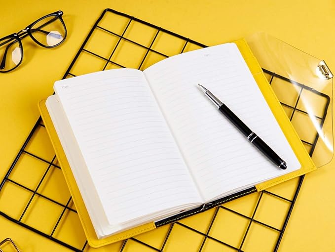 Mazeran Bee Shaped Combination Lock Journal, PU Leather Hard Cover Notebook Cute Diary, A5 Lined Password Locking Personal Planner Secret Organizer Gift for Girls Women Daughter