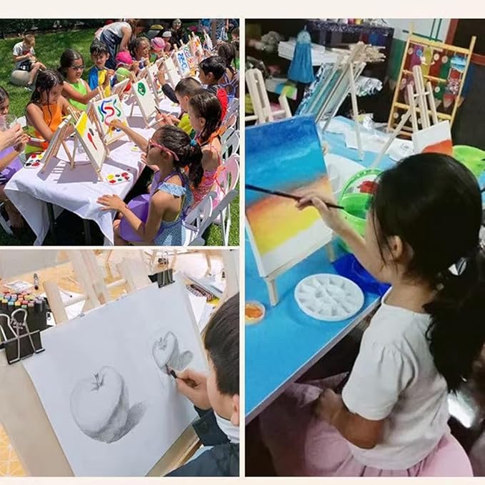 10pack Portable Wood Easel - Desktop Display Rack for Parties and Events - Versatile Wood Art Stand for Artists and Creations