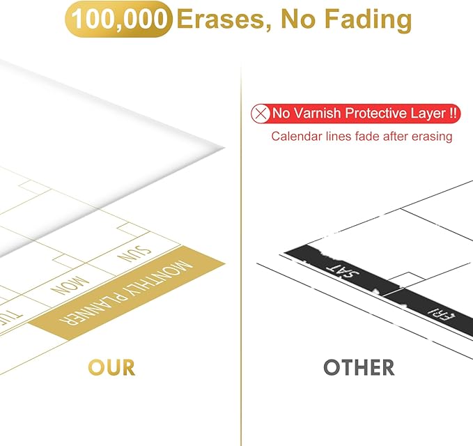 ARCOBIS White Board Calendar with Cork Board, 24x18 Inch Wood Frame Bulletin Board for Wall, Magnetic White Calendar Board with Chalk Markers, Push-Pins and Magnets,Beige