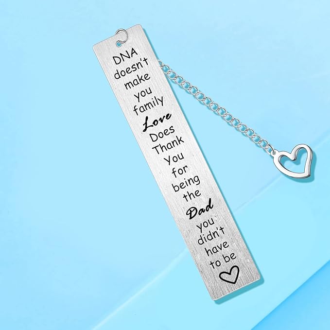 Step Dad Bookmark Stepfather Bookmarks DNA Doesn't Make You Family Love Does Best Step Dad Fathers Day Gifts Christmas Birthday Gift Adoption Gifts for Dad Father in Law Gifts