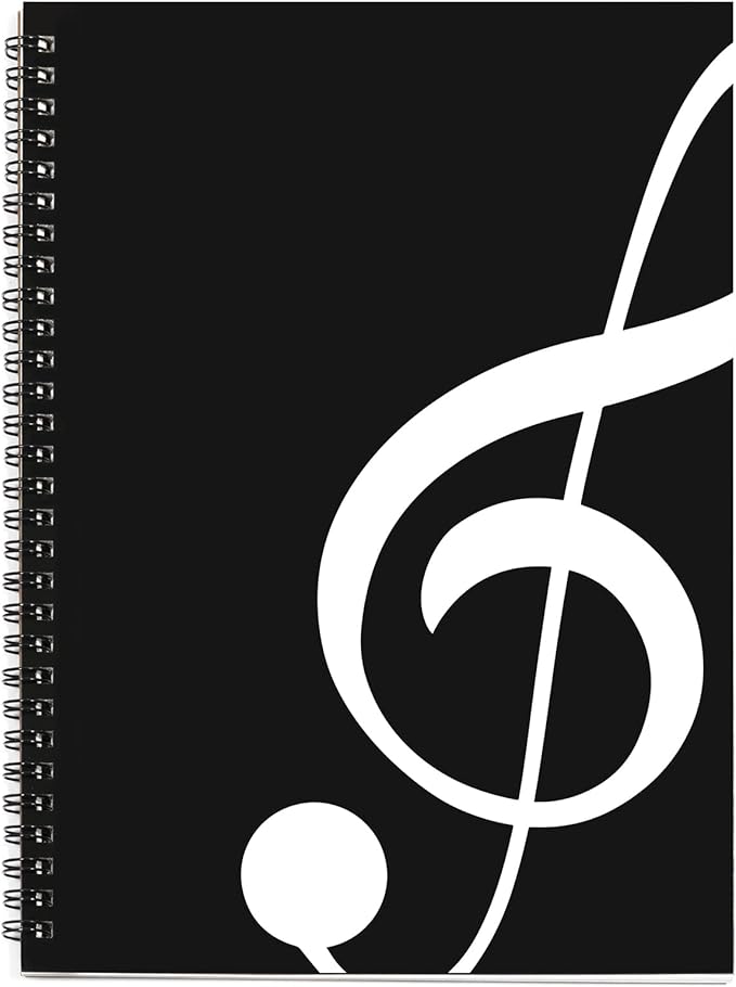 MAXCURY Blank Sheet Music Composition Manuscript Staff Paper Art Music Notebook Black 100 Pages 26x19cm (Black Music)
