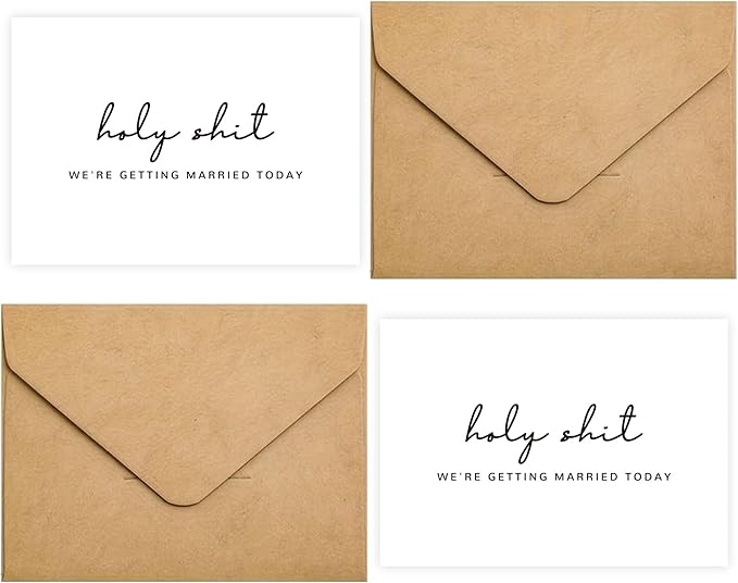 Set of 2 Funny Wedding Gift Cards, To My Groom Bride On Our Wedding Day Card, Wedding Day Vows Card for Wife Husband.(HOLY B)