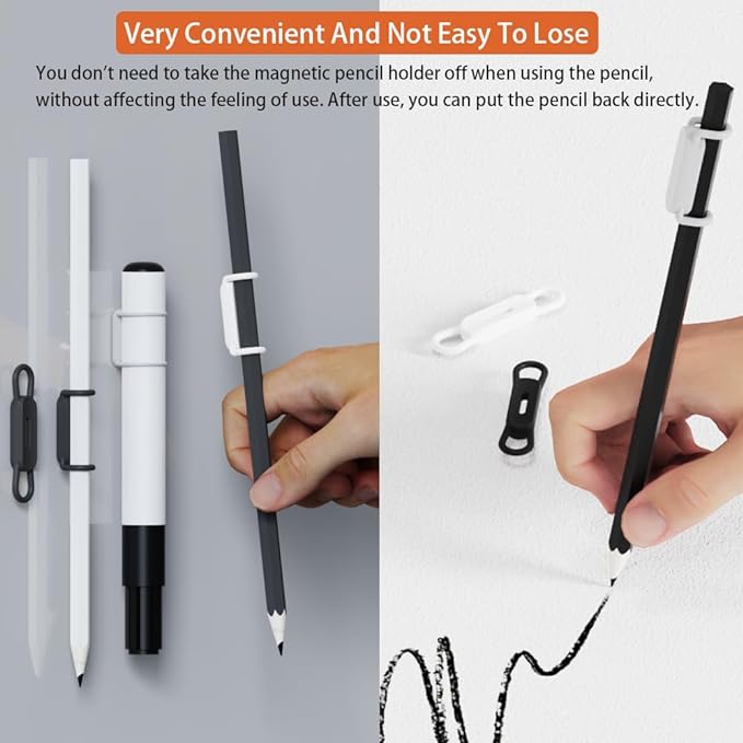 12 Pack Magnetic Pen Holder for Refrigerator, Silicone Magnetic Pencil Holder for Locker, Magnetic Dry Erase Marker Holder for Whiteboard, Desk, Clipboard (12back)