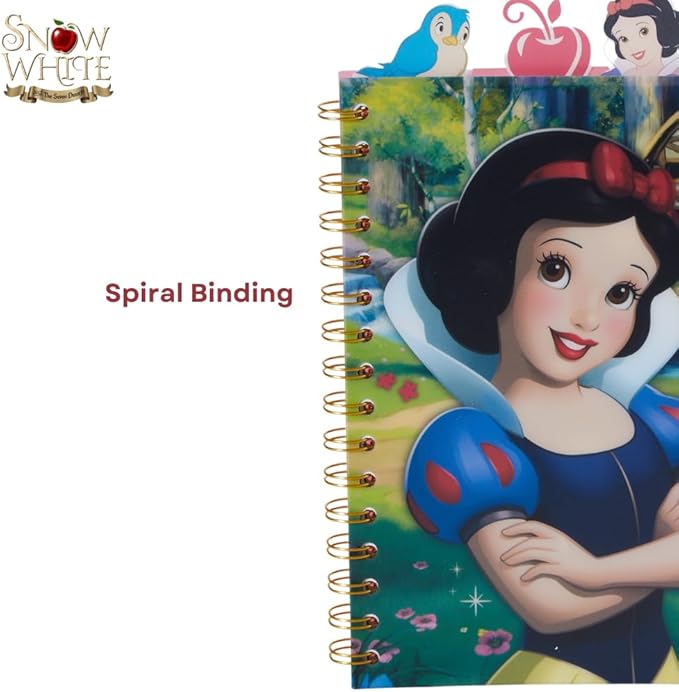 Innovative Designs Disney Snow White Tab Journal Notebook, Spiral Bound, 96 Lined Pages, 8 x 7 inches