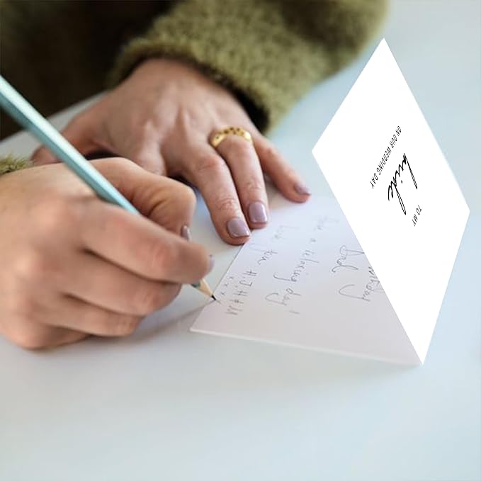 Set of 2 Wedding Cards for Bride and Groom with Matching Envelopes, To My Bride on our Wedding Day Card, To My Groom on our Wedding Day Card.(Groom/Bride B)