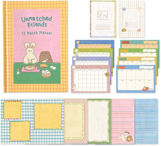 Monolike Hardcover Unmatched Friends Diary, 01. Yellow - Academic Planner Weekly & Monthly Planner