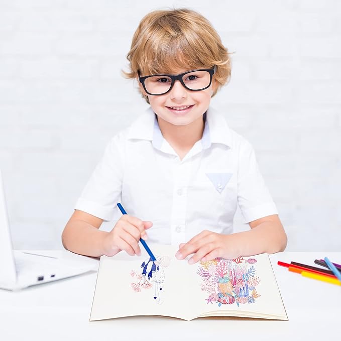 EOOUT 80pcs Kraft Notebooks for Kids, Blank Journals Bulk, Sketch Books, 60 Pages Composition Notebook, 80gsm, 8.3x5.5 Inches, Travel Journal Set, for Travelers, Students and Office Supplies