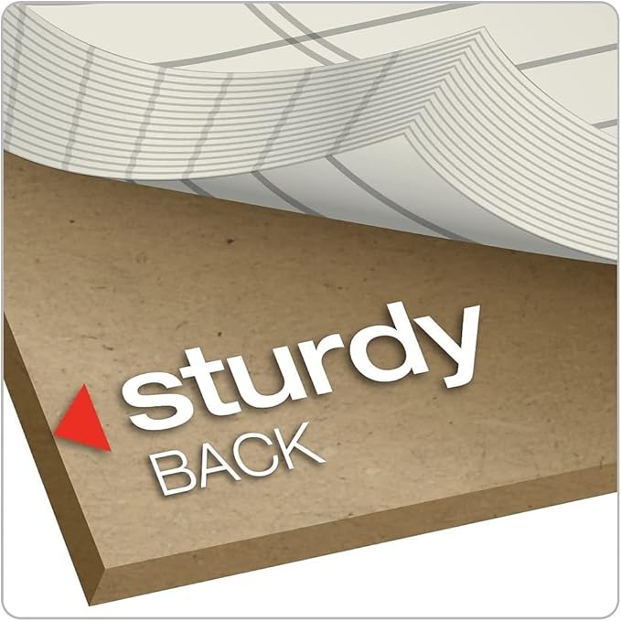 TOPS Prism Writing Pads, 8-1/2" x 11-3/4", Legal Rule, Ivory, Perforated, 50 Sheets, 12 Pack (63130)