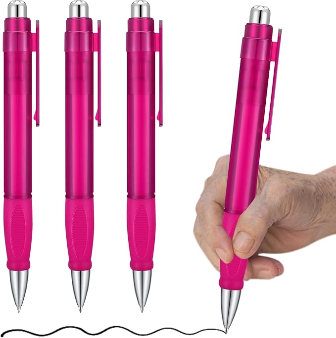 Big Pens Fat Pens Big Fat Pens - Enhanced Writing Stability for Arthritis and Elderly Easy Thick Grip 3pcs Magenta
