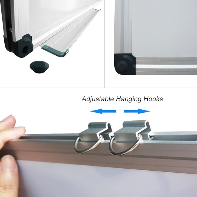 XIWODE Magnetic Dry Erase Board,Whiteboard for Wall, 24 x 48 inches, Whiteboard Marker Board Writing Board,Silver Aluminum Frame, Durable,Whiteboard for Home School & Office