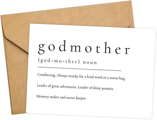 Will You Be My Godmother, God Mother's Proposal Card Gifts with Envelope, Cute Gifts for Godmother On Wedding Day.(Godmother A)