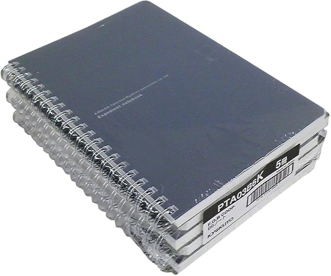 Kyokuto PTA03B6K Ring Notebook, FOBCOOP, A Ruled, B6, Black, 5