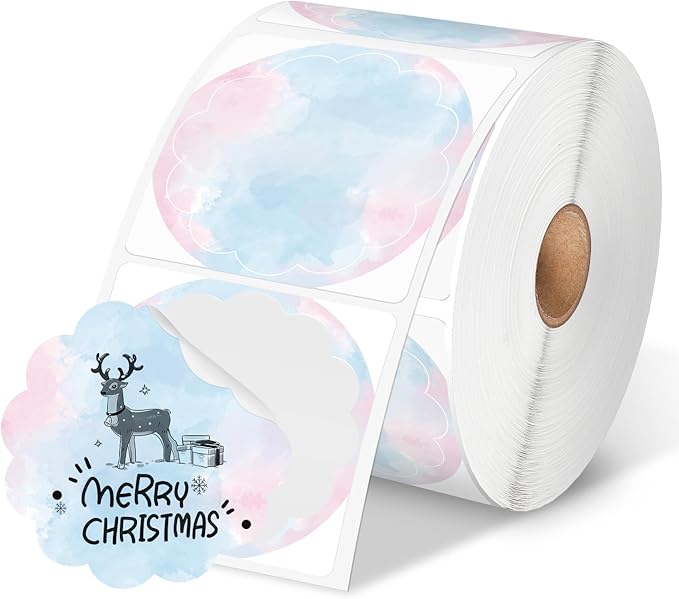 Phomemo 2” Color Circle Thermal Labels, Self-Adhesive Round Direct Sticker Label, Circular Thermal Printer Label for Logo Design, Commercial Grade Custom Stickers - 500PCS Labels/Roll