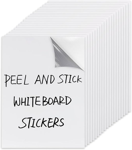Dry Erase Board Sticker- Whiteboard Stickers-8.3''x11.7'' Removable Dry Erase Sheets- Fridge Dry Erase Paper for Wall/Desk/Refrigerator/Door/Locker/Home/Office/Classroom (White-20 Pcs)