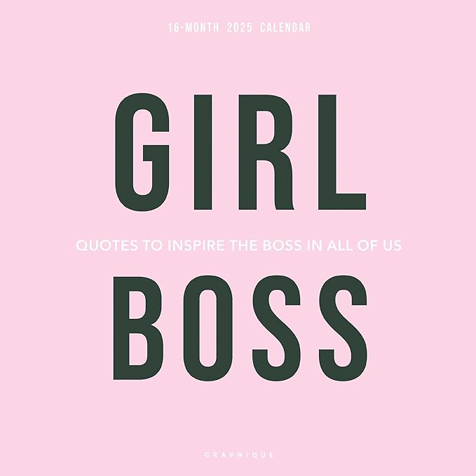 Graphique 2025 Girl Boss Wall Calendar | 12” x 12” | Thick Paper | Home & Office Organizer | Large Monthly Grid | 3 Languages & Marked Holidays | 4 Month Preview Page for 2026