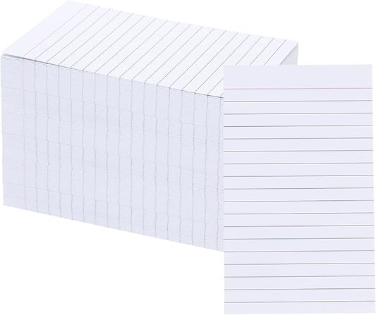Vertical Ruled Index Cards 3 X 5 Flash Card Double Sided Lined Notecards Heavy Weight Ruled Checklist Thick Recipe Cards for Studying, School, Home and Office(White,300Count)