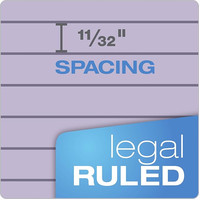 TOPS Prism Writing Pads, 8-1/2" x 11-3/4", Legal Rule, Orchid, Perforated, 50 Sheets, 12 Pack (63140)