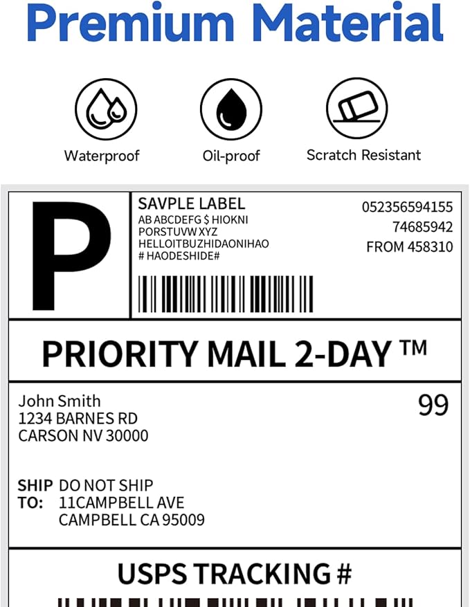 Phomemo 4X6 Thermal Labels - Shipping Labels, Thermal Printer Labels, Fan-Fold Labels for Shipping Labels, Address, Mail, Compatible with Zebra, Munbyn, Rollo, Polono, Nelko, Pack of 1000, White