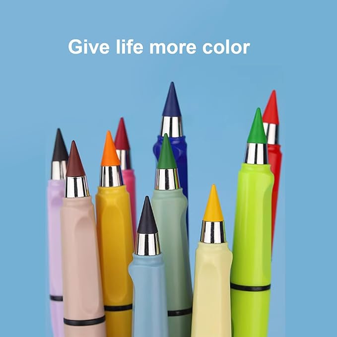 Everlasting Pencil:24PCS 12 colors Replaceable Refill Infinite Pencil Replaceable Graphite