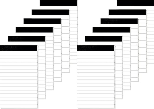 12 Pack Small Notepad, 3 x 5 Inch Ultra Quality Note Pads, Server Lined Papers and Desk Notepads for Office Supplies, Writing and Memo pads 30 Sheets Each