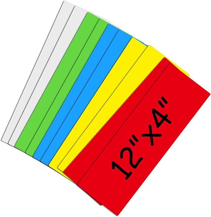Dry Erase Magnetic Labels Large 12"x 4", Big Magnetic Labels for Whiteboards School Classroom Office Home,Pack of 10