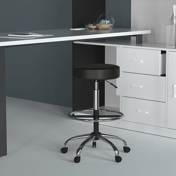 Boss Office Products Boss Office Caressoft Medical/Drafting Stool, Black