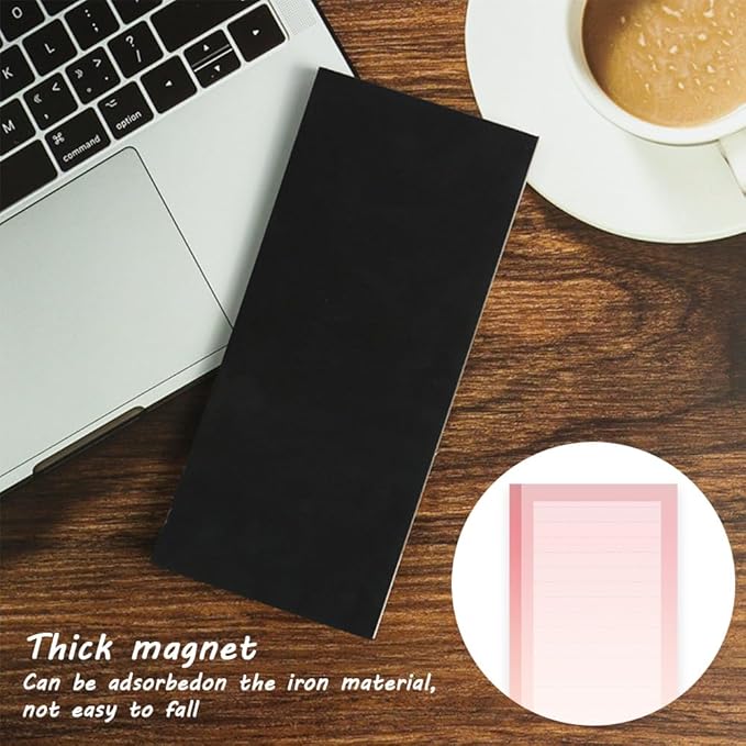 4 Pack Magnetic Notepads for Refrigerator, Full Magnet Back Design Magnetic Memo Pads, 50 Sheets per Note Pads To-Do List, Shopping List (Soft Gradient Style)
