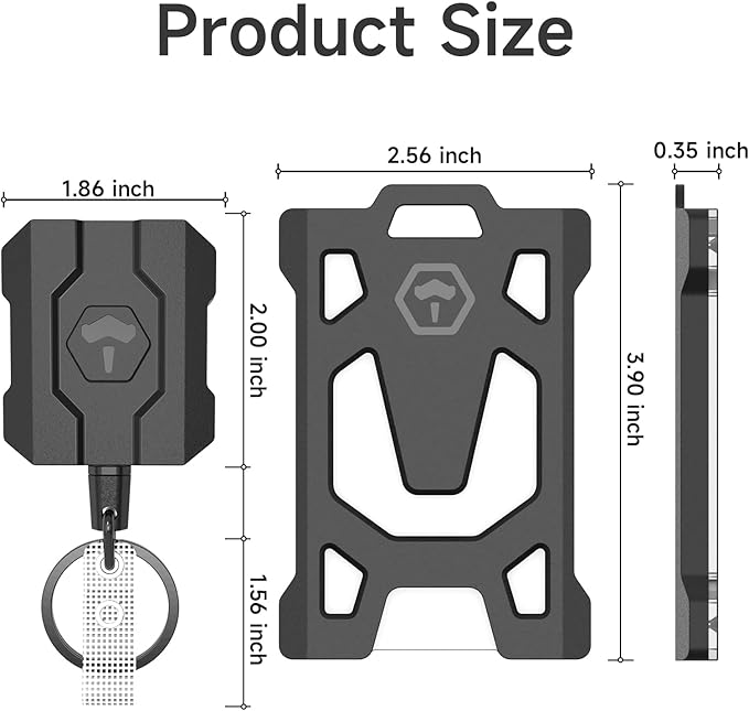 Retractable Keychain Badge Holder with Belt Clip, Heavy Duty Carabiner ID Badge Clip Reel, 31.5” Steel Retractable Cord, 10 oz Rebound,Black-1 Pack (with 1 Badge Clip)