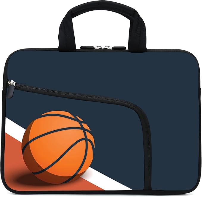 11.6" 12.2 inches Laptop Sleeve Chromebook Case Ultrabook Case Notebook Sleeve Tablet Case Neoprene Handle Sleeve for Men Women, Two Pockets Fit Apple MacBook Air Samsung Acer HP(Basketball)