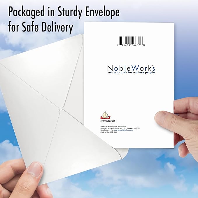 NobleWorks - Funny Birthday Greeting Card with 5 x 7 Inch Envelope (1 Card) Bday Got Rich C2389BDG