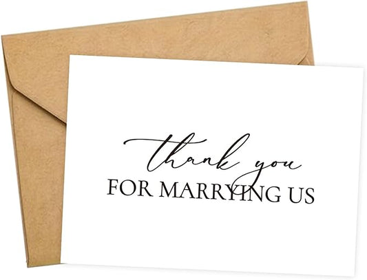 Wedding Day Card, Thank You for Marrying Us, Thank You Card for Officiant, Priest, Minister, Judge, Pastor Gifts.(Thank You A)
