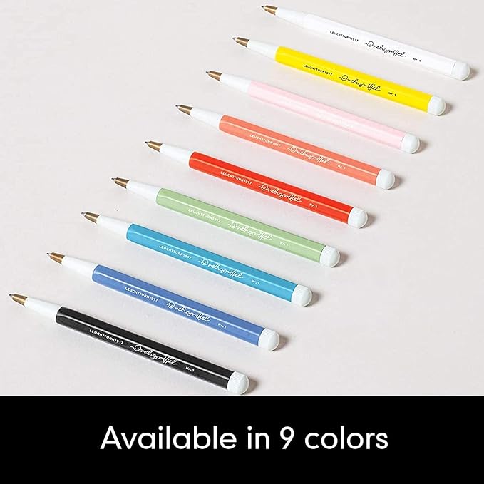 LEUCHTTURM1917 - Drehgriffel Writing Pen (Black) - Ballpoint Pen with Royal Blue Ink Included