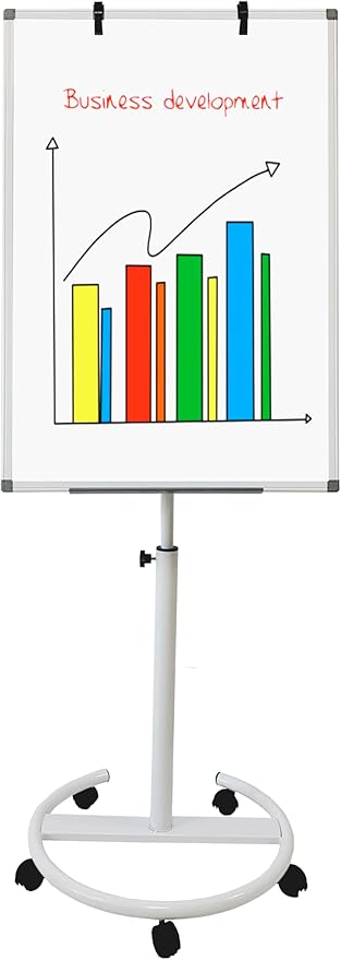 Mobile WHITEBOARD 24 x 36 inches, Height Adjust 360° Rolling Double Sided Dry Erase Magnetic White Board on Wheels,Portable Easel with StandMobile WHITEBOARD (24“x36)