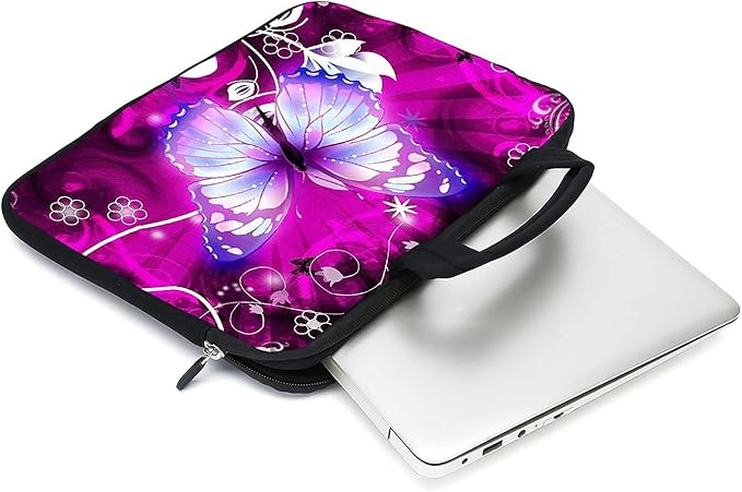 11.6 12 12.1 Inch Laptop Carrying Bag Protective Chromebook Case Pouch Netbook Notebook Ultrabook Bag Tablet Sleeve Cover Travel Briefcase with Handle For Men Women (butterfly)