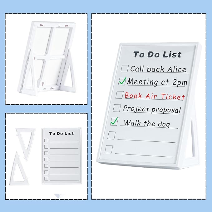 Desktop Dry Erase Board, Small Whiteboard with Stand, A5 Size 8.3 x 5.8 Inches with A Dry Erase Marker (to Do List, A5)