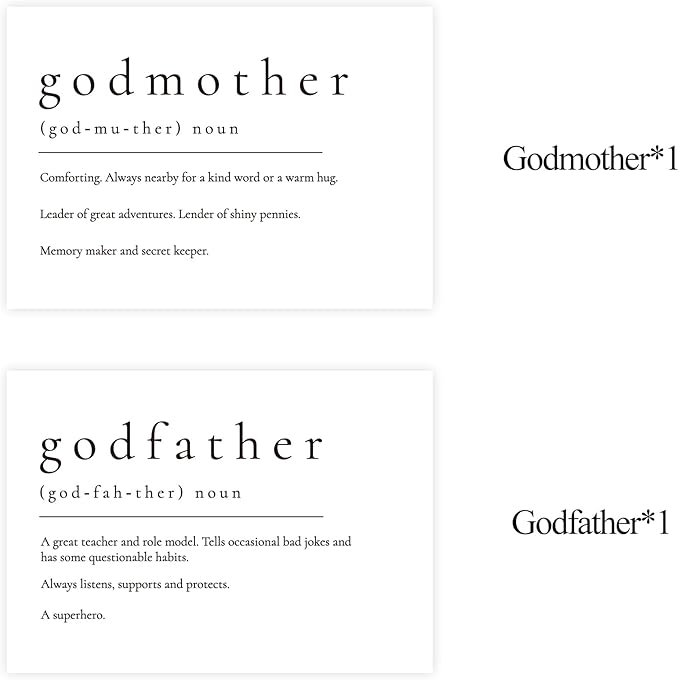 Will You Be My Godparents, God Parent's Proposal Cards Gifts with Envelope, Cute Gifts for Godparents On Wedding Day.(Godfather/Godmother A)